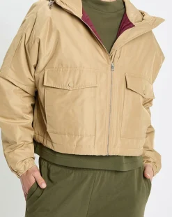 Femme Marc O'Polo Blouson court à capuche poches zip beige