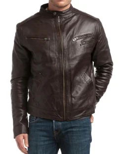 Homme Chyston Blouson en Cuir Alessandro marron