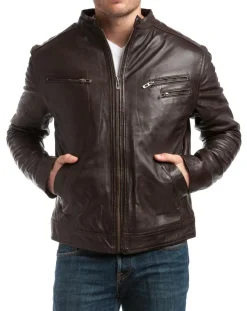 Homme Chyston Blouson en Cuir Alessandro marron