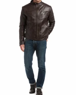 Homme Chyston Blouson en Cuir Alessandro marron