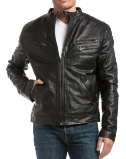 Chyston Blouson en Cuir Alessandro noir