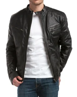 Chyston Blouson en Cuir Alessandro noir