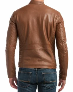 Homme Chyston Blouson en Cuir Ben cognac