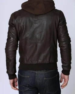 Homme Chyston Blouson en Cuir Luigi marron