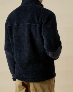 Homme Hartford Blouson en Fausse Fourrure Zip marine