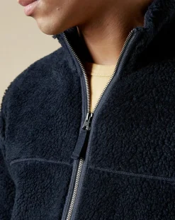 Homme Hartford Blouson en Fausse Fourrure Zip marine