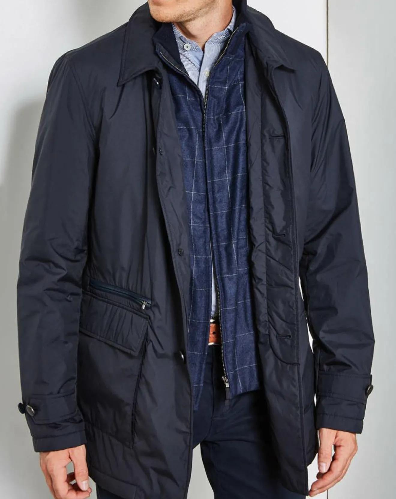 Hot Hackett London Blouson en flanelle Mayfair bleu marine