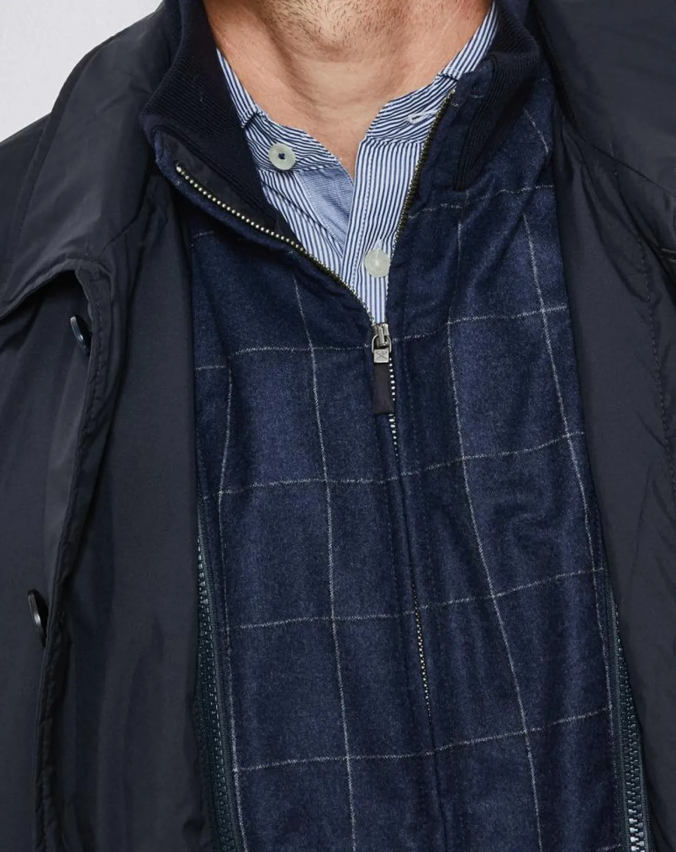 Hot Hackett London Blouson en flanelle Mayfair bleu marine