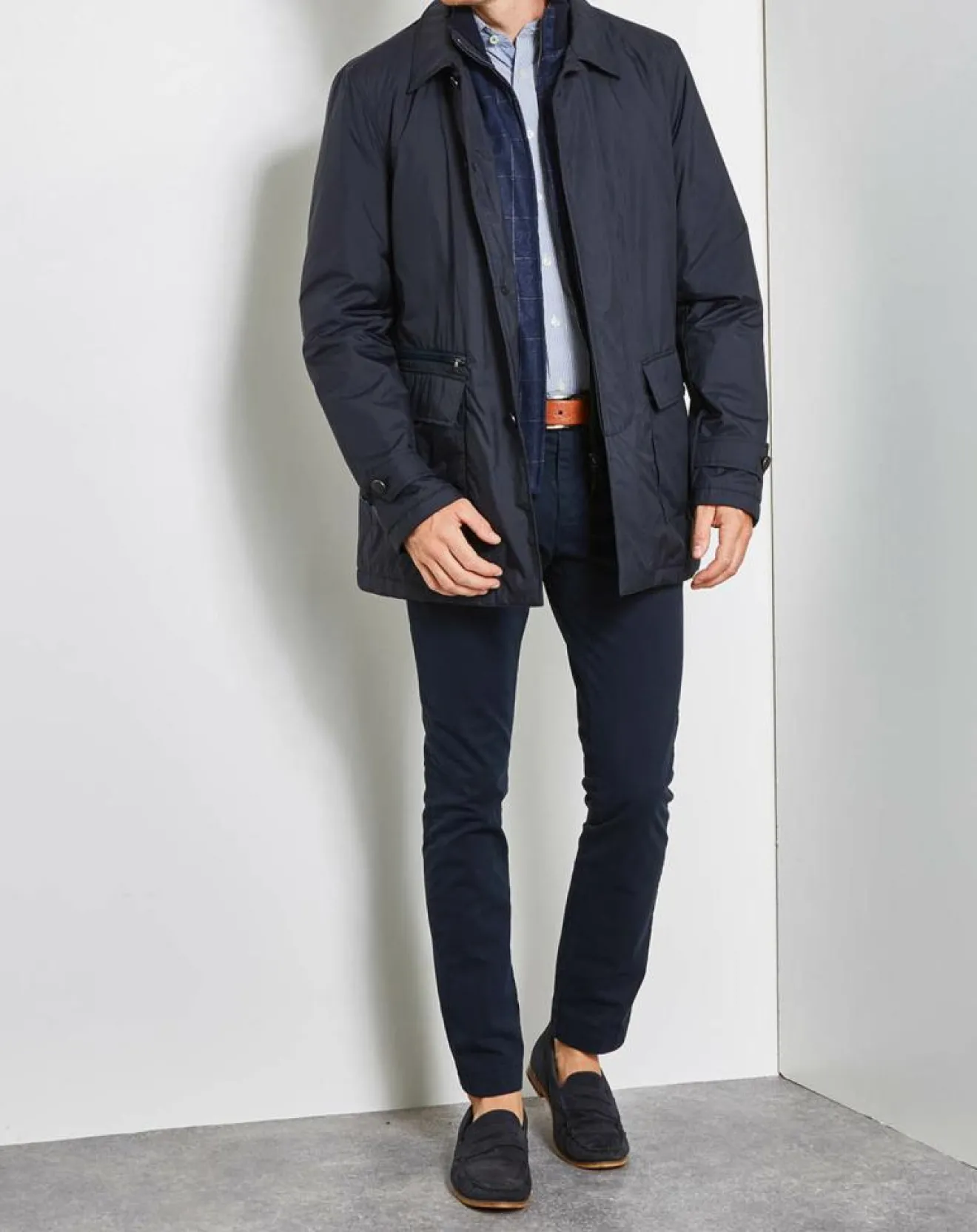 Hot Hackett London Blouson en flanelle Mayfair bleu marine