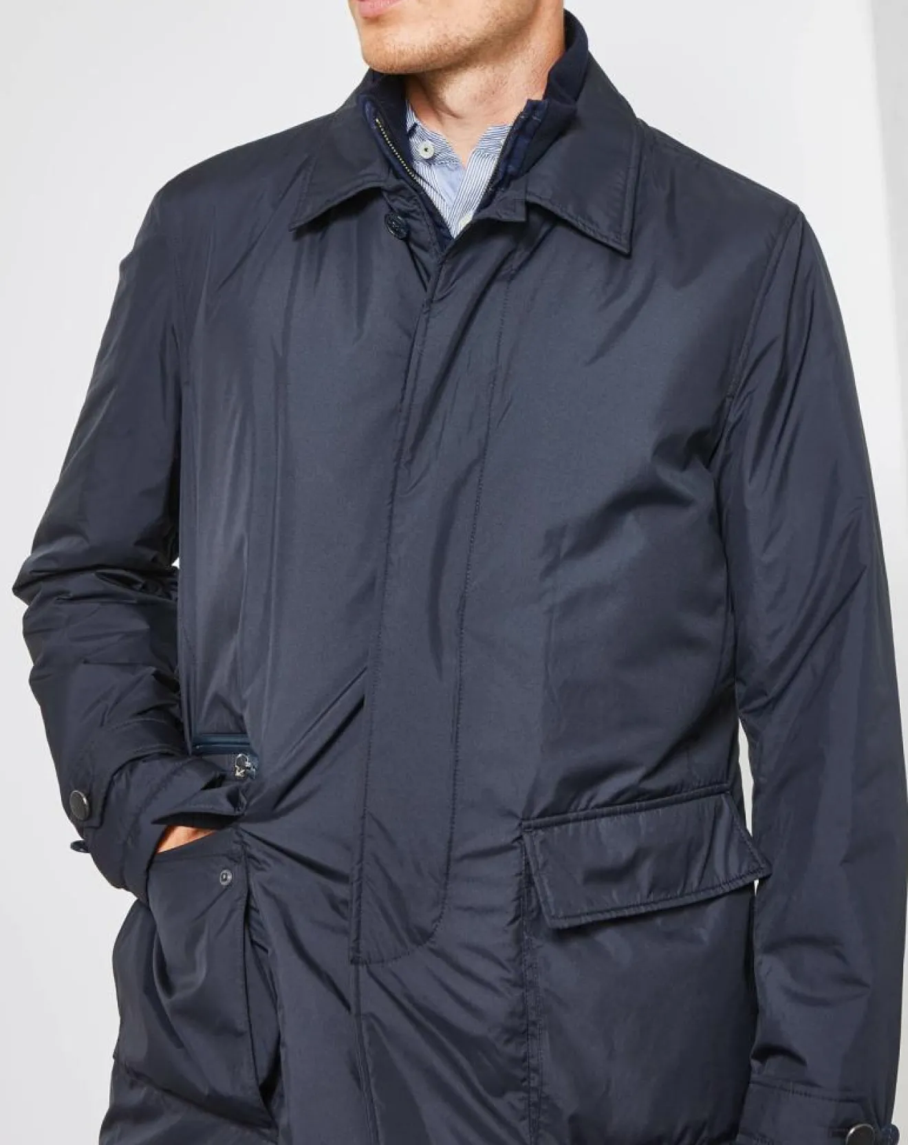 Hot Hackett London Blouson en flanelle Mayfair bleu marine