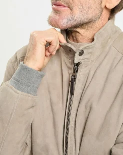 Homme Hackett London Blouson en Velours de Cuir beige