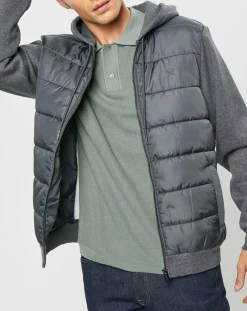 Homme Hackett London Blouson Hybride bi-matière Jersey gris