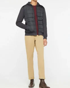 Homme Hackett London Blouson Hybride bi-matière Jersey gris