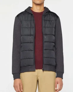 Homme Hackett London Blouson Hybride bi-matière Jersey gris