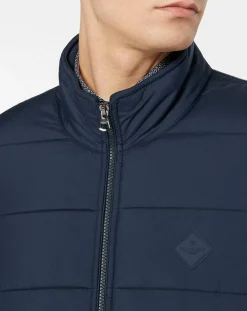 Hackett London Blouson matelassé col montant bleu