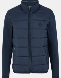 Hackett London Blouson matelassé col montant bleu