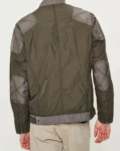 Homme Pepe Jeans Blouson Motard Nylon marron/gris