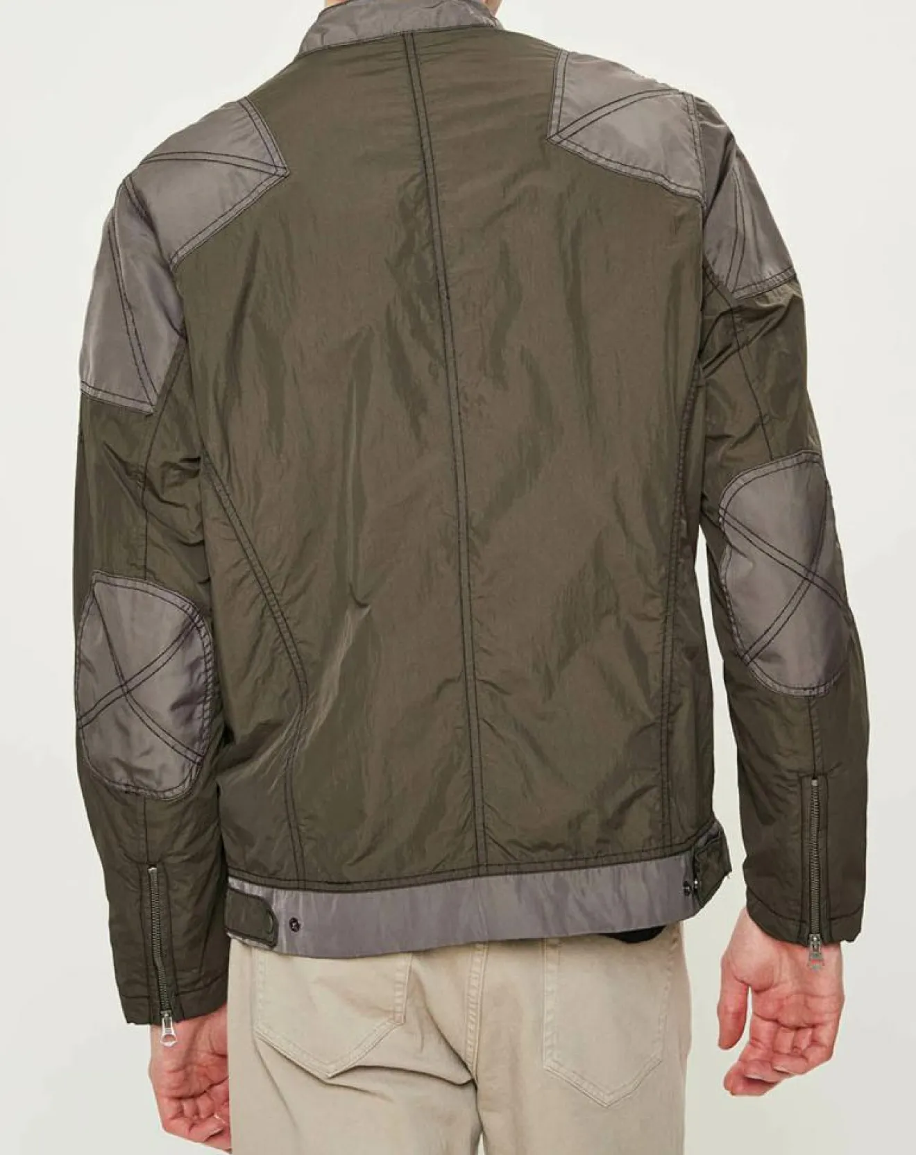 Homme Pepe Jeans Blouson Motard Nylon marron/gris