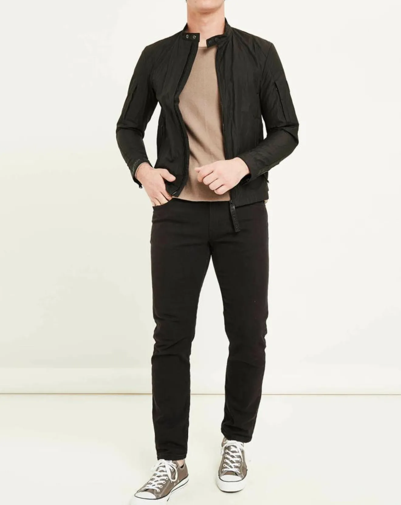 Outlet Replay Blouson Motard Nylon noir