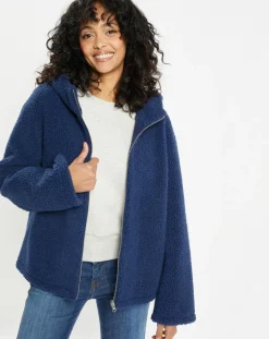 Hot Lou Andrea Blouson réversible en Fausse Fourrure Short Hood indigo