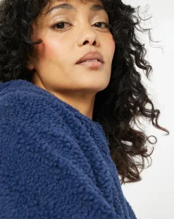 Hot Lou Andrea Blouson réversible en Fausse Fourrure Short Hood indigo