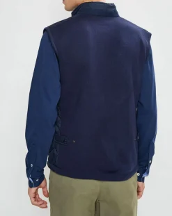 Best Hackett London Blouson sans manches dos maille bleu