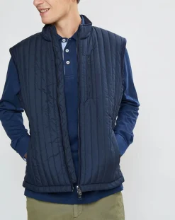 Best Hackett London Blouson sans manches dos maille bleu
