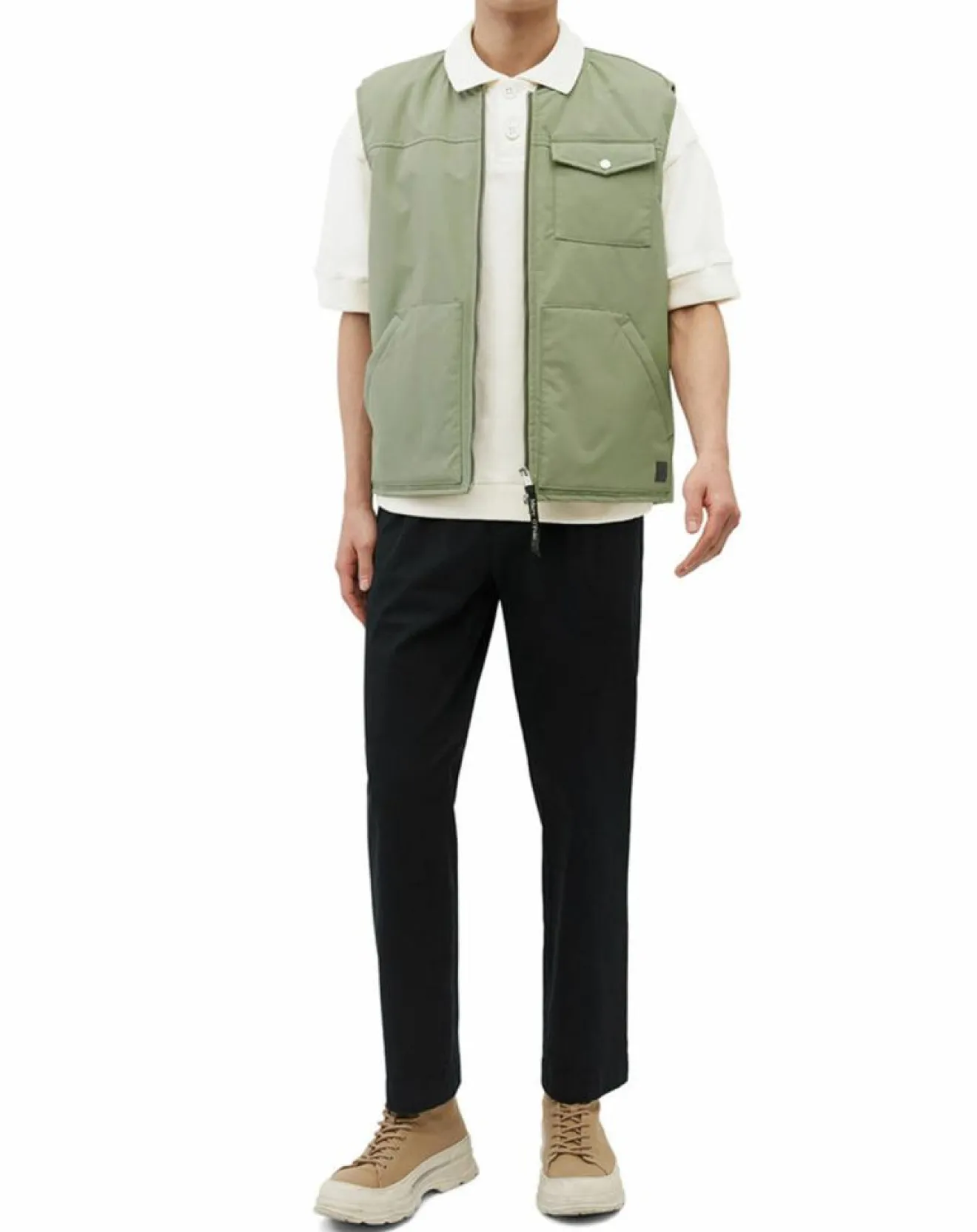 Homme Marc O'Polo Blouson Sans manches Ecodown kaki clair