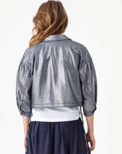 Femme Indies Blouson Selene bleu/argenté
