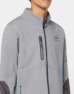 Homme Hackett London Blouson Sweat Hybride Aston Martin Racing gris