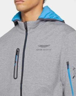 Homme Hackett London Blouson Sweat Hybride Aston Martin Racing gris