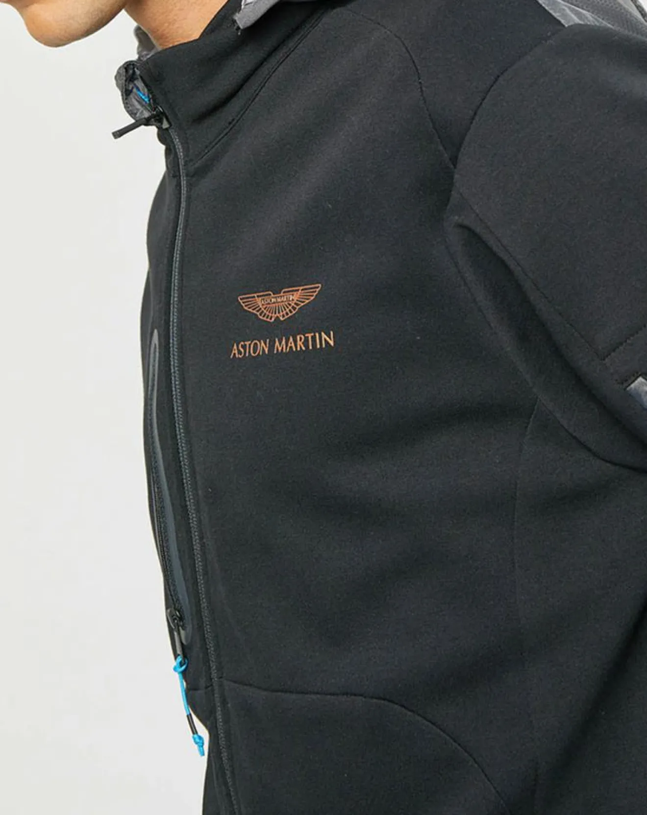 Outlet Hackett London Blouson Sweat Hybride Aston Martin Racing noir