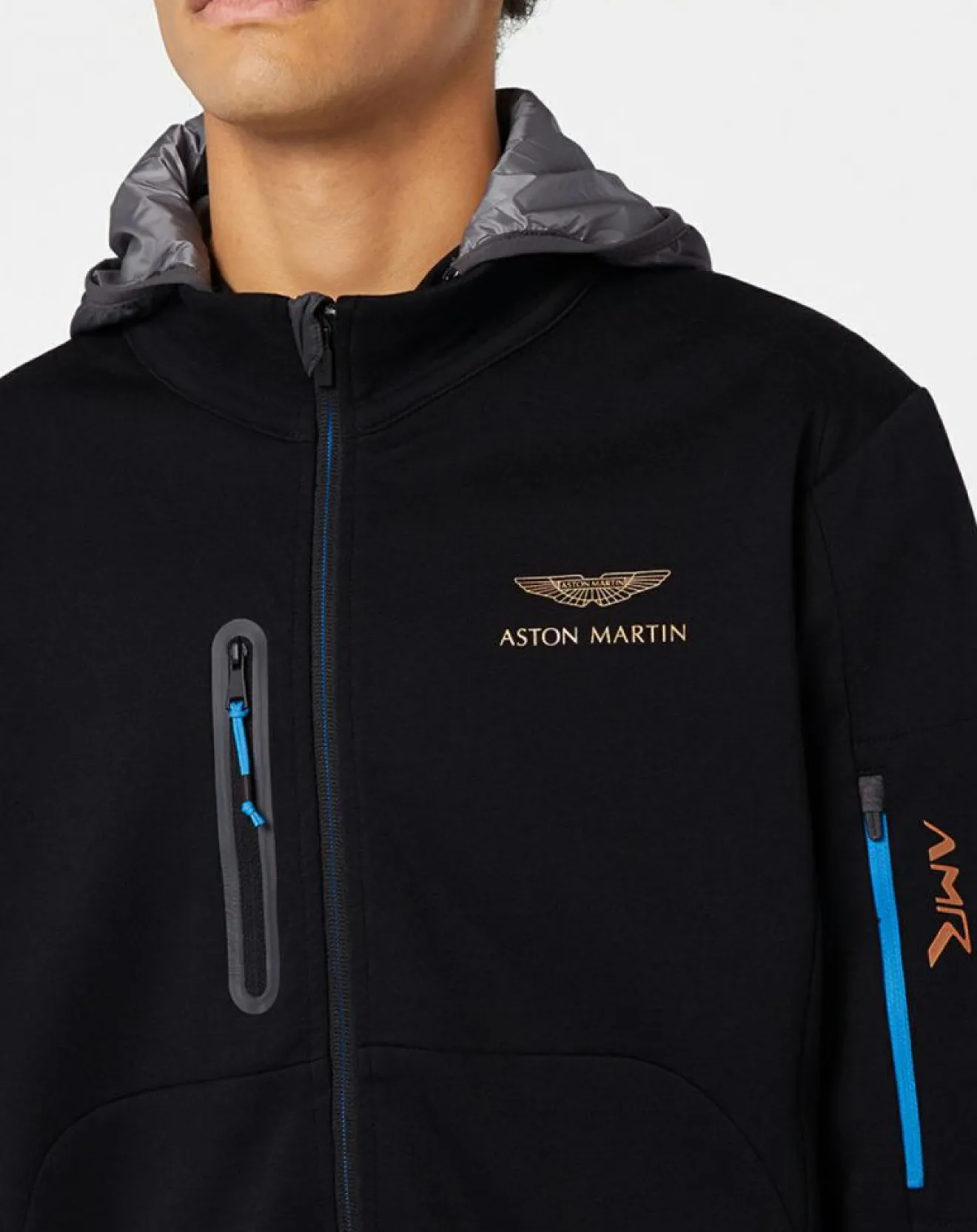 Outlet Hackett London Blouson Sweat Hybride Aston Martin Racing noir