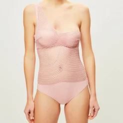 Best La Perla Body asymétrique paddé Garnet rose