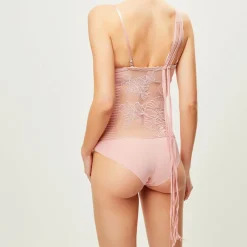 Best La Perla Body asymétrique paddé Garnet rose