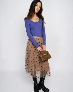 Femme Assuili Body en Soie mélangée Clarisse bleu jean