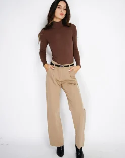 Femme Assuili Body en Soie mélangée Judy café