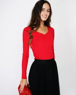 Outlet Assuili Body en Soie mélangée Madelaine rouge