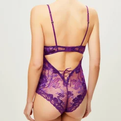 Femme La Perla Body paddé en Soie mélangée Desert Rose violet