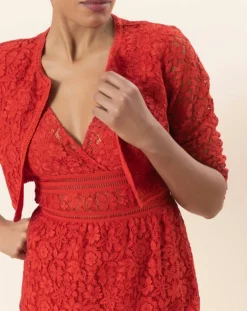 Best Caroll Boléro Carly à dentelle rouge
