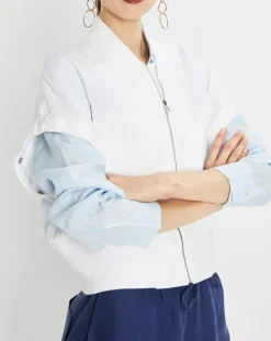 Femme Marc O'Polo Bombers 100% Lin Kl blanc