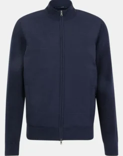 Best Hackett London Bombers en Cachemire mélangé bimatière Nylon Tricot bleu marine