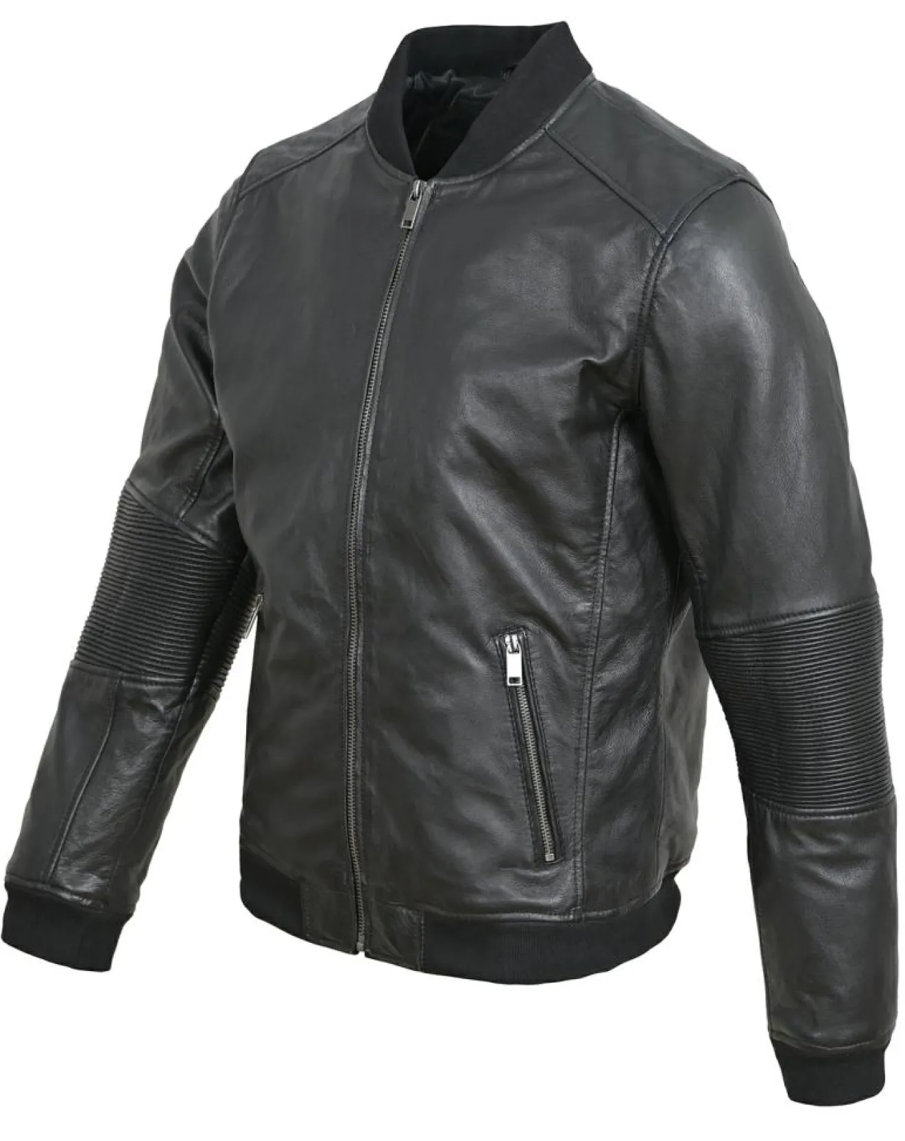 Online Blue Wellford Bombers en Cuir Blois noir