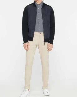 Homme Hackett London Bombers en nylon & maille bleu nuit