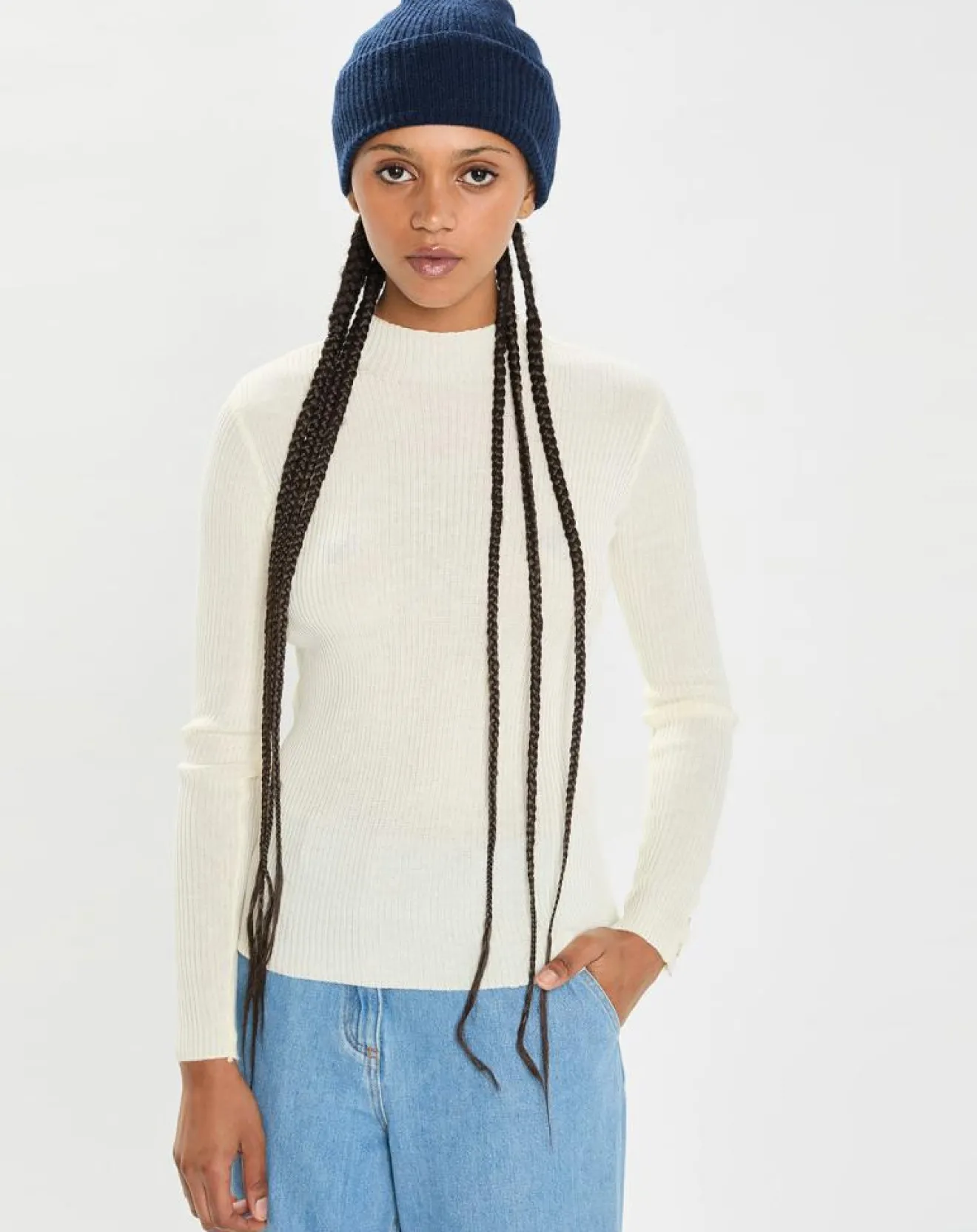 Discount Cashmere Tribu Bonnet 100% Cachemire Bonny Bleu marine