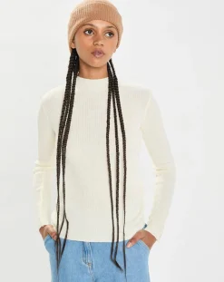 Femme Cashmere Tribu Bonnet 100% Cachemire maille perle Bonny mocha