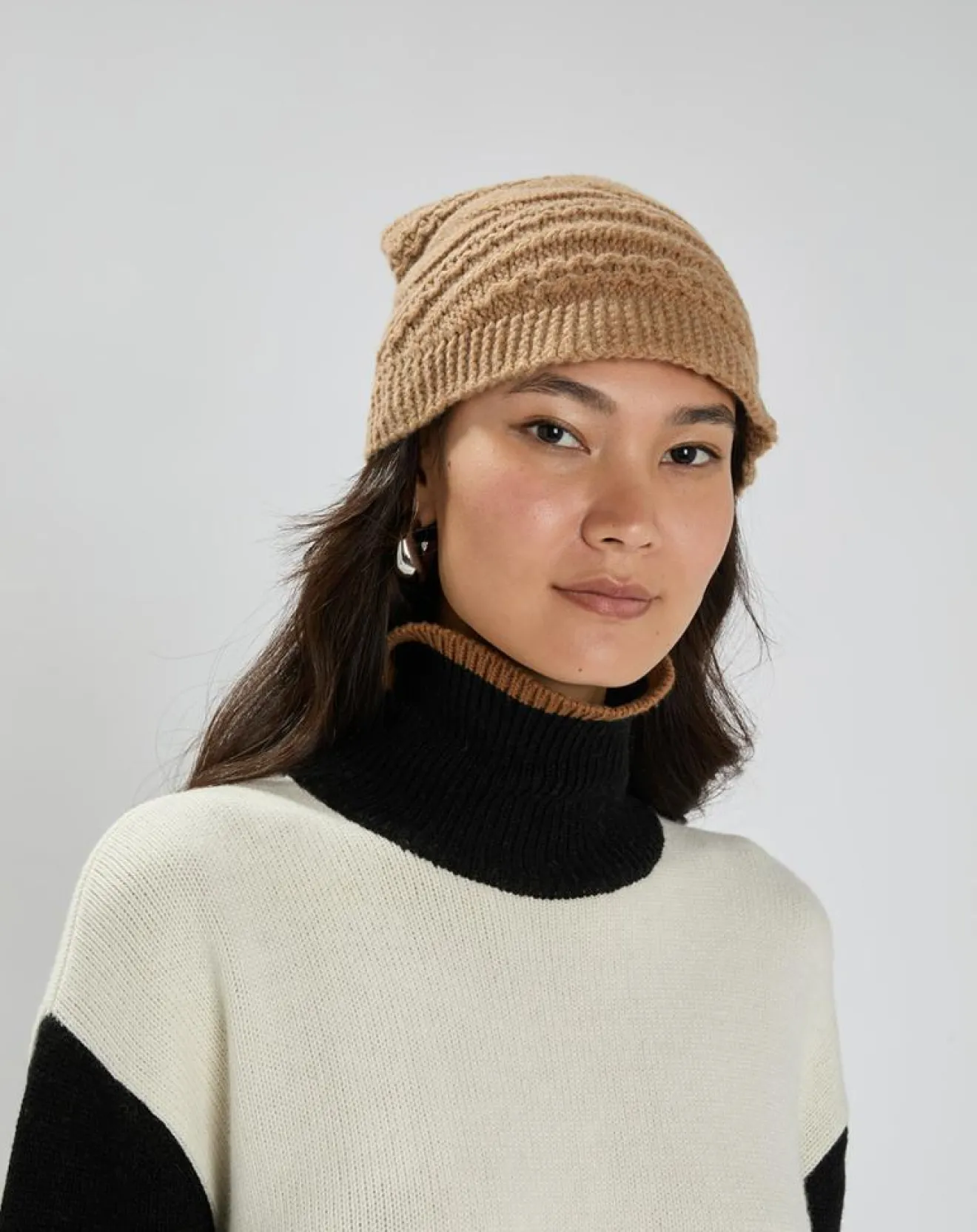 Femme Lauren Vidal Bonnet en Laine & Cachemire Slow ocre