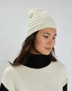 Femme Lauren Vidal Bonnet en Laine & Cachemire Slow crème