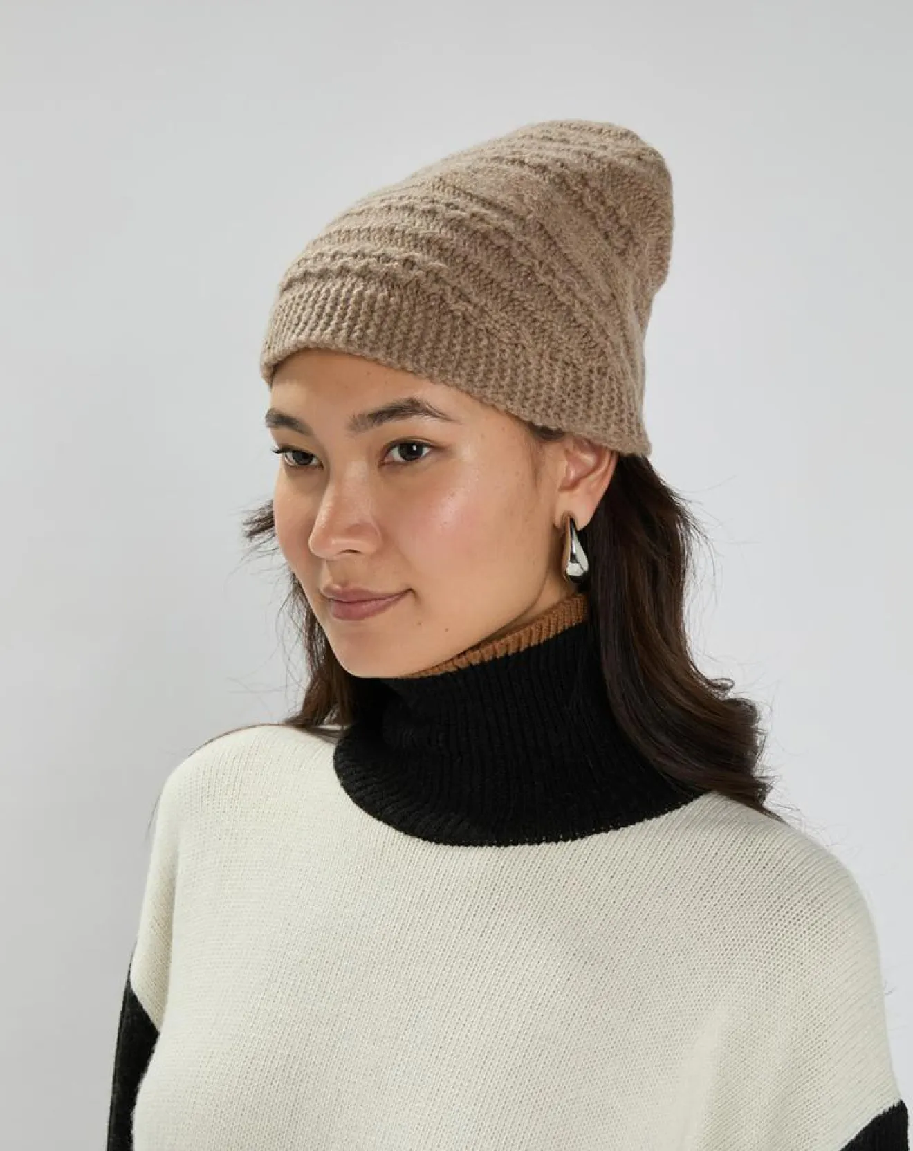 Femme Lauren Vidal Bonnet en Laine & Cachemire Slow camel