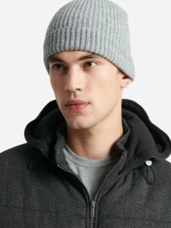 Homme Devred Bonnet uni en viscose mélangée gris chiné clair